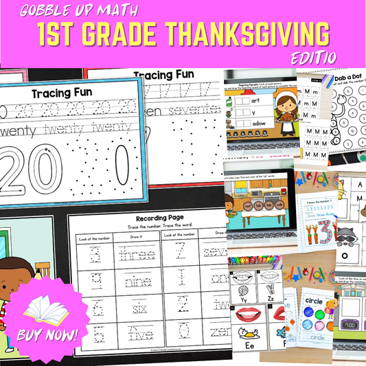 Gobble up Maths : 1st grade Thanksgiving Edition