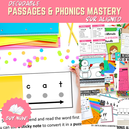 Complete Phonics Learning Bundle: Decodable Strips, Books, and Flash Cards