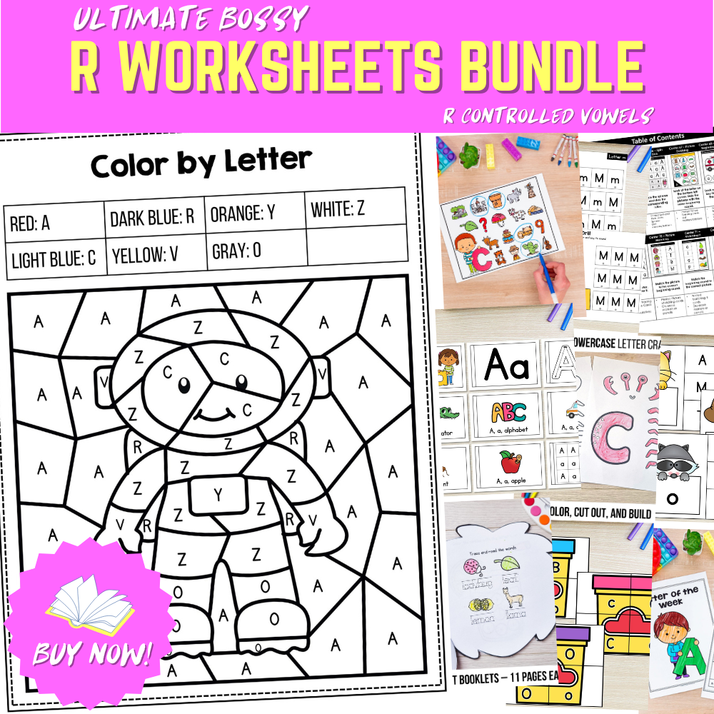 Ultimate Bossy R Worksheets Bundle - R Controlled Vowels