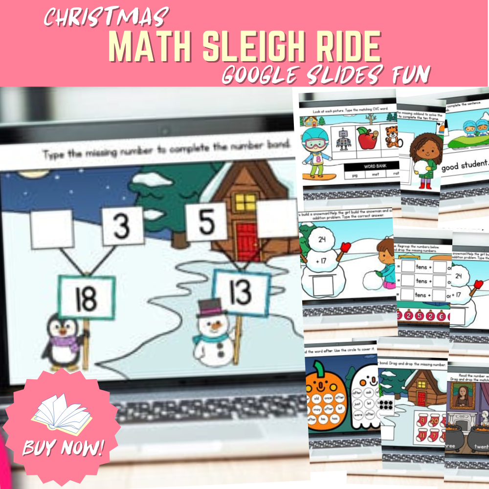 Frosty Skills Pack - Kindergarten Math & Literacy Slides