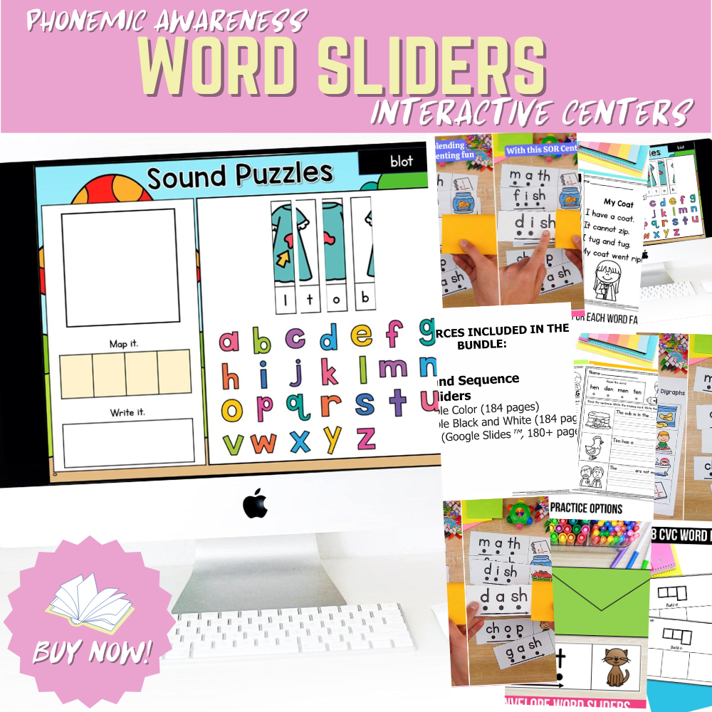 Word Sliders for Phonemic Awareness Centers