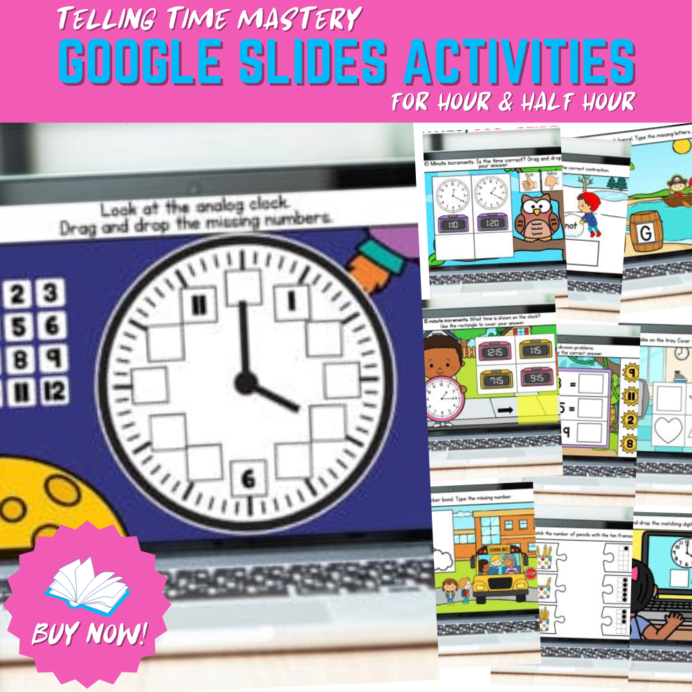 Interactive Telling Time Activities for Google Slides