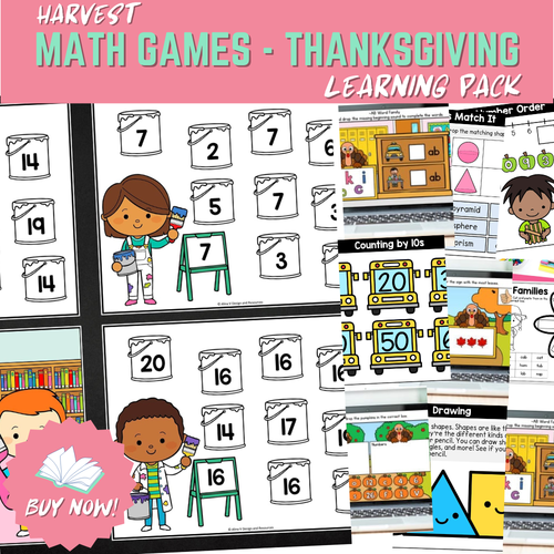 Harvest Math Games - Thanksgiving Learning Pack