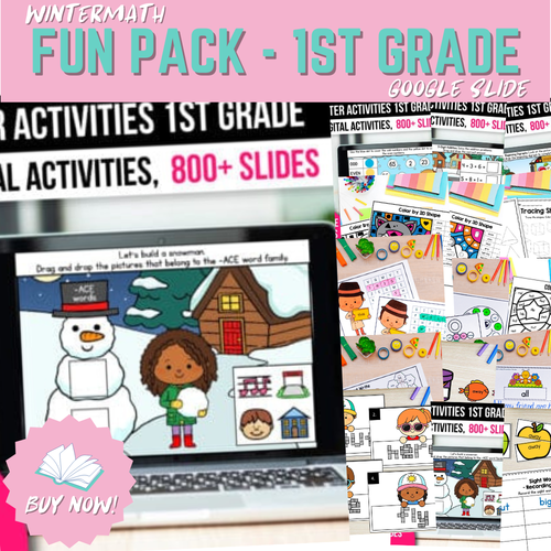 Winter Math Fun Pack - 1st Grade Google Slide